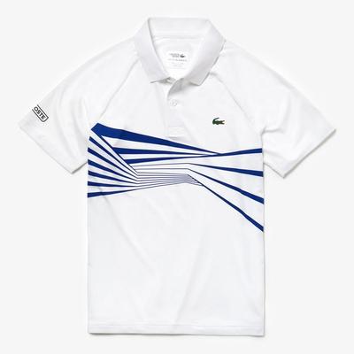 Lacoste Mens Djokovic Graphic Print Polo - White/Blue