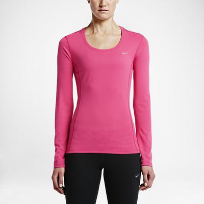 Nike Womens Dri-FIT Contour Long Sleeve Top - Vivid Pink - main image