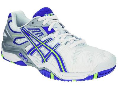 Asics Womens GEL-Resolution 5 Tennis Shoes - White/Blue - main image