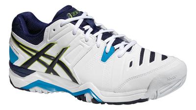 Asics Mens GEL-Challenger 10 Tennis Shoes - White/Lime/Indigo Blue - main image