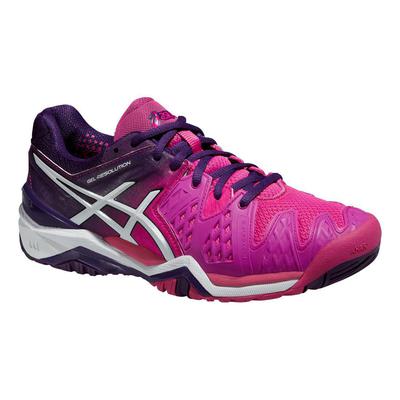 Asics Womens GEL Resolution 6 Tennis Shoes - Pink/Purple - main image