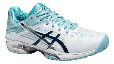 Asics Womens GEL-Solution Speed 3 Tennis Shoes - White/Blue  - main image