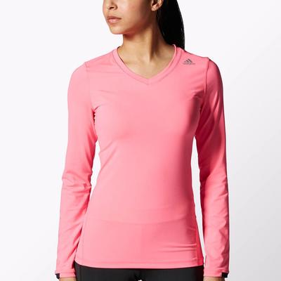 Adidas Womens Techfit Long Sleeve Top - Solar Pink - main image