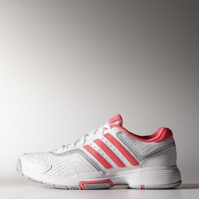 Adidas Womens Barricade Court Tennis Shoes - White/Red - main image