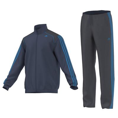 Adidas Mens 3 Stripes Open Hem Tracksuit - Rich Blue/Night Grey - main image