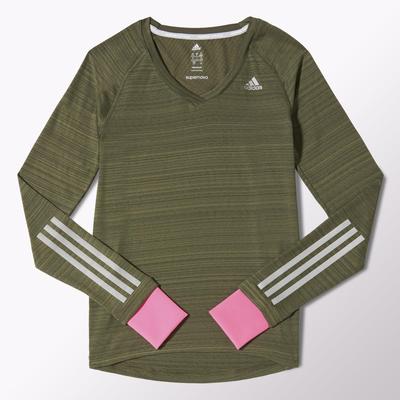 Adidas Womens Supernova Long Sleeve Tee - Earth Green - main image