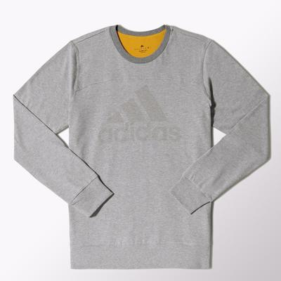 Adidas Mens SLogo SweatShirt - Medium Grey Heather - main image