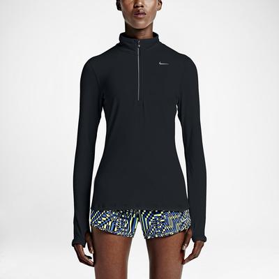 Nike Womens Element 1/2 Zip L.S. Running Shirt - Black - main image
