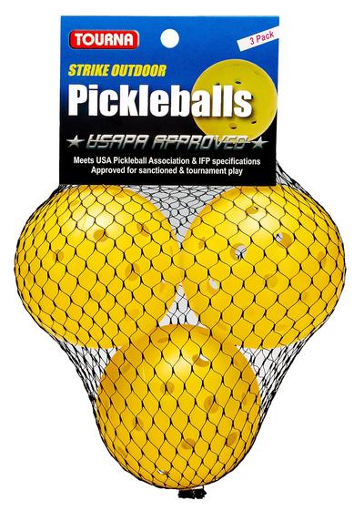 Tourna Strike Outdoor Pickleball Balls (3 Pack) - Optic Yellow - main image