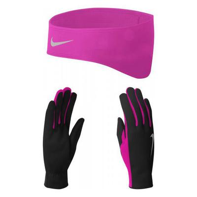 Nike Womens Dri-FIT Glove/Headband Set - Black/Pink - main image