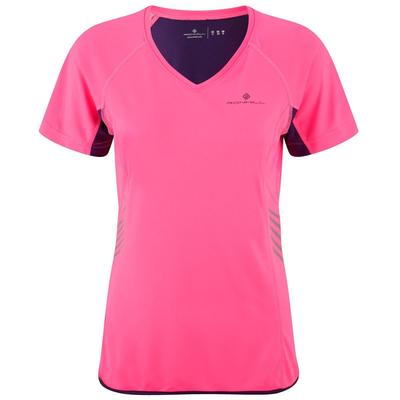 Ronhill Womens Vizion Short Sleeve Tee - Fluo Pink/Wildberry - main image