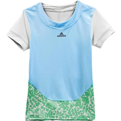 Adidas Girls Stella McCartney Barricade Tee - Sky Blue/Minty Green - main image