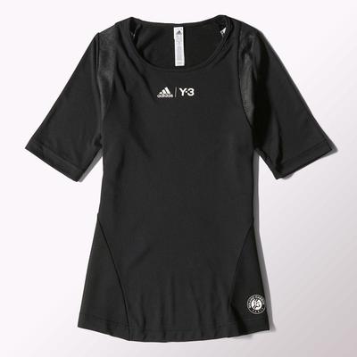 Adidas Womens Y-3 Roland Garros Tee - Black