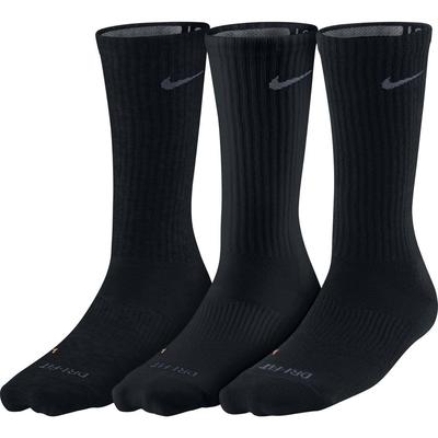 Nike Dri-FIT Lightweight Crew Socks (3 Pairs) - Black - Tennisnuts.com