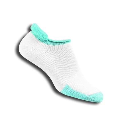 Thorlo Rolltop Thick Tennis Socks (1 Pair) (White/Turquoise) Medium 5-8 - main image