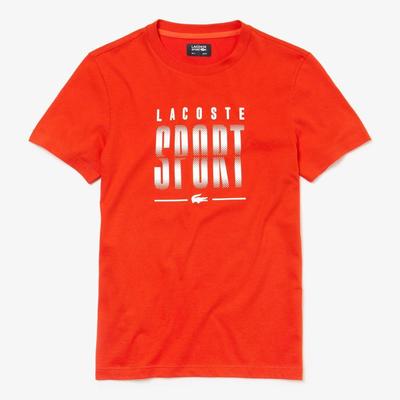 Lacoste Mens Crew Neck Tech Jersey T-Shirt - Mexico Red/White - main image
