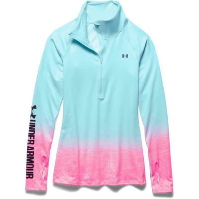 Under Armour Womens UA Cold Gear Half Zip Pullover - Blue/Pink - main image