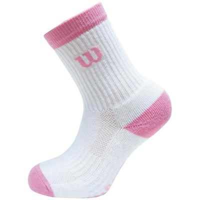 Wilson Kids 3PP Crew Tennis Socks - White/Pink (size 12.5 - 3) - main image