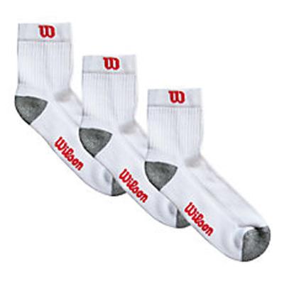 Wilson Quarter Length Socks - White (Pack of 3 Pairs) (Size 6-11) - main image