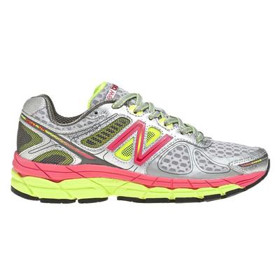New Balance W860v4 Womens (B) Running Shoes - Silver/Pink/Lime - main image
