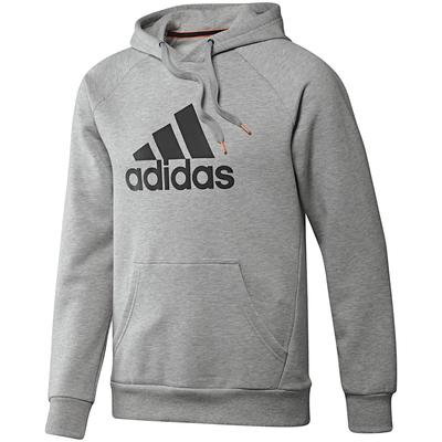 Adidas Mens Essentials Logo Hoodie - Medium Grey Heather - main image