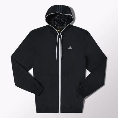 Adidas Mens 3-Stripes Light Rain Jacket - Black - main image
