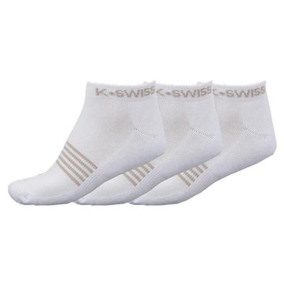 K-Swiss Womens All Court Socks (3 Pairs) - White/Grey - main image