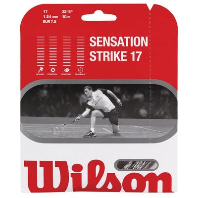 Wilson Sensation Strike 17 Squash String Set - White/Black