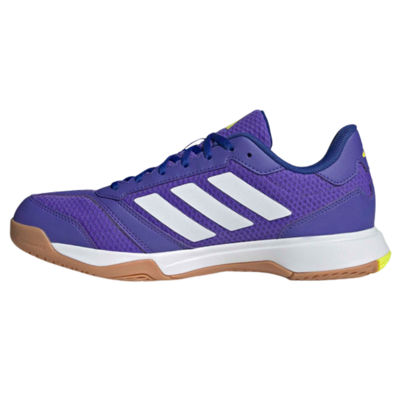 Adidas Mens Ligra 8 Indoor Court Shoes - Solar Purple/Cloud White/Solar Lemon - main image