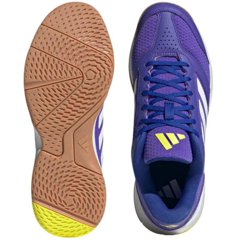 Adidas Mens Ligra 8 Indoor Court Shoes - Solar Purple/Cloud White/Solar Lemon - main image