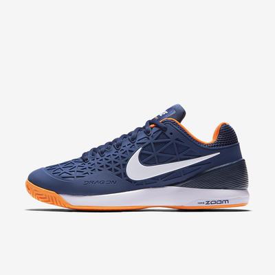 Nike Mens Zoom Cage 2 Tennis Shoes - Blue/Citrus - Tennisnuts.com
