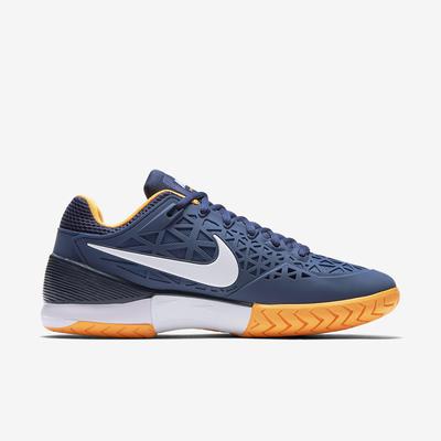 Nike Mens Zoom Cage 2 Tennis Shoes - Blue/Citrus - Tennisnuts.com