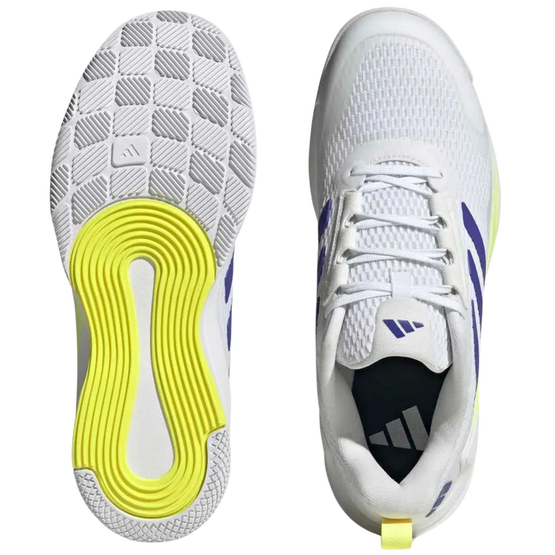 Adidas Mens Novaflight 2 Indoor Court Shoes - Cloud White/Pure Purple/Hi-Res Yellow - main image