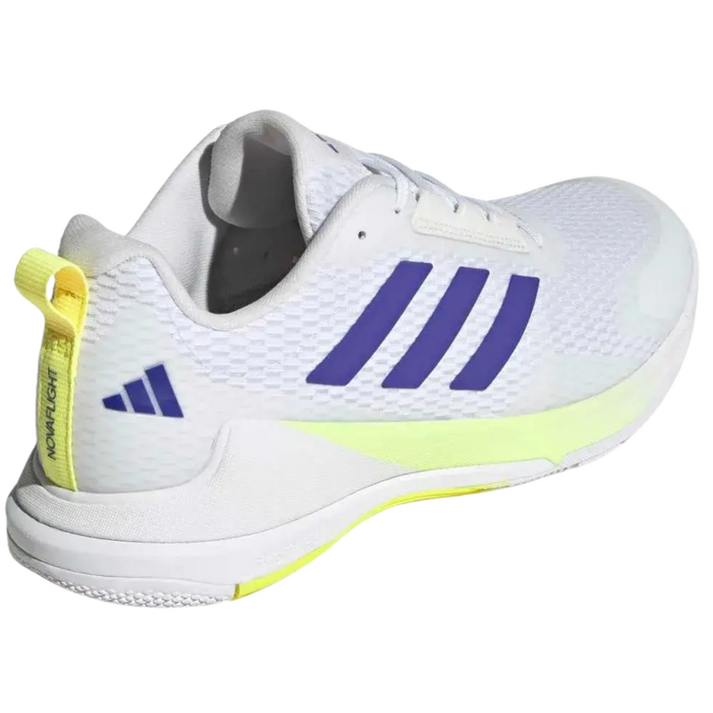 Adidas Mens Novaflight 2 Indoor Court Shoes - Cloud White/Pure Purple/Hi-Res Yellow - main image