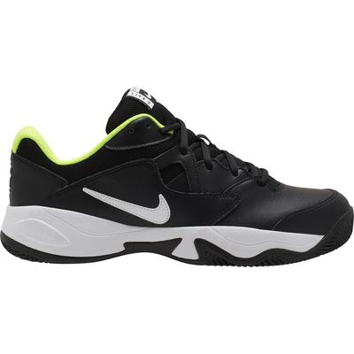 Nike Mens Court Lite 2 Clay Tennis Shoes - Black/White/Volt - Tennisnuts.com