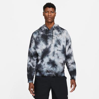 Nike Mens Tie-Dye Heritage Tennis Hoodie - Black/White - Tennisnuts.com