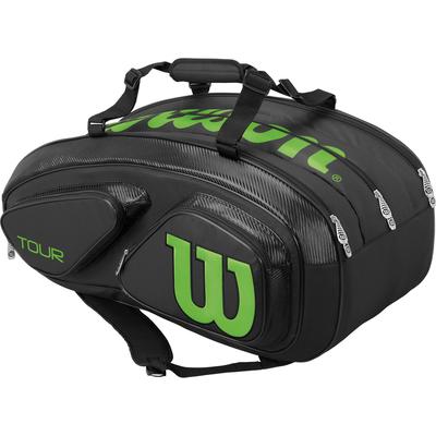 WRZ845615 Wilson Black/Lime Tour V 15-Pack Tennis Bag 
