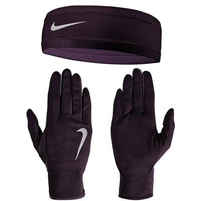 Nike Womens Dri-FIT Glove & Headband Set - Port Wine/Night Purple - main image
