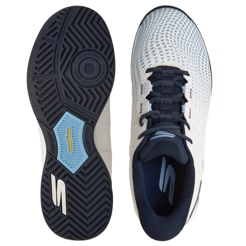 Skechers Mens Slip-ins Relaxed Fit: Viper Court Reload - White/Navy/Light Blue - main image