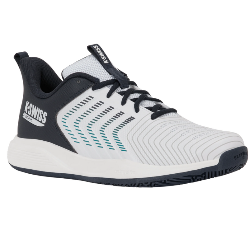 K-Swiss Mens Ultrashot Light Padel Shoes - White/Carbon/Baltic - main image