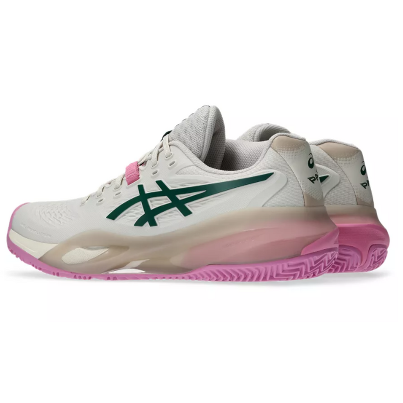 Asics Womens Gel-Resolution X Padel Shoes - Soft Oat/Jewel Green - main image