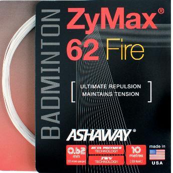 Ashaway Zymax 62 Fire Badminton String Set - White