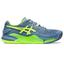 Asics Mens GEL-Resolution 9 Clay Tennis Shoes - Steel Blue/Hazard Green - thumbnail image 1