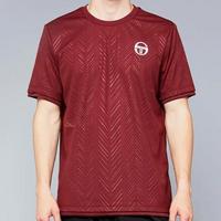 Sergio Tacchini Mens Chevron T-Shirt - Bordeaux/White