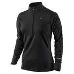 Nike Womens Element 1/2 Zip L.S. Running Shirt - Black/Reflective Silver - thumbnail image 1