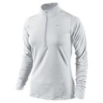 Nike Womens Element 1/2 Zip L.S. Running Shirt - White/Reflective Silver - thumbnail image 1