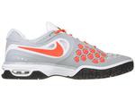 Nike Mens Air Max CourtBallistec 4.3 Tennis Shoes - Grey/Crimson - thumbnail image 1