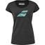 Babolat Womens Exercise Flag Tee - Heather Black/Blue Marl - thumbnail image 1