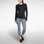 Nike Dri-FIT Wool Womens V-Neck Top - Black - thumbnail image 4