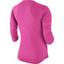 Nike Womens Baseline 3/4 Sleeve Top - Pink Pow/White - thumbnail image 2
